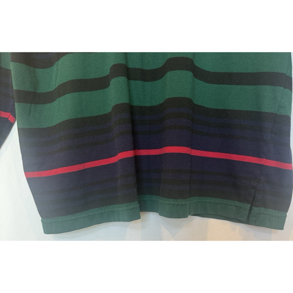 Vintage Knights of the Round Table Mens Striped Henley Polo Size L Rugby Preppy - Picture 5 of 9